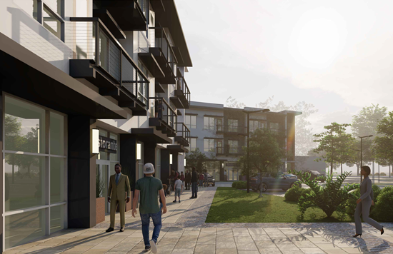 Sample rendering of mixed-use development